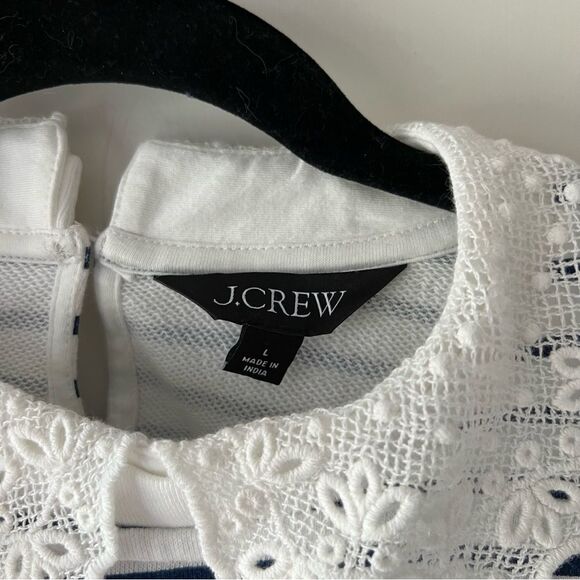 NWT J. Crew French Terry Sweatshirt with Lace Trim - Picture 8 of 8